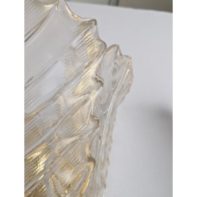 Metal Large Gold Leaf and Murano Glass Wall Lights from Barovier & Toso, 1980s, Set of 2 For Sale - Image 7 of 17