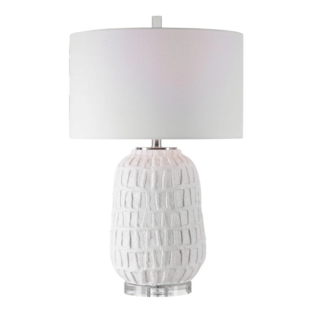 Caelina Textured White Table Lamp For Sale