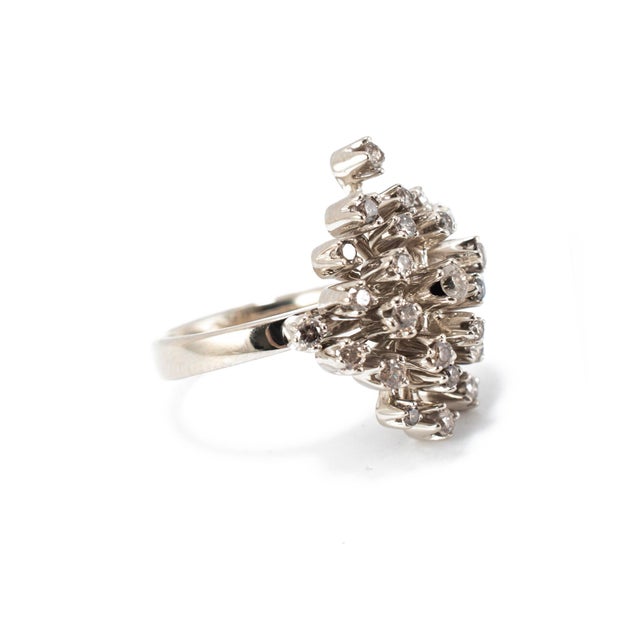 Modern H.Stern Snow Flake 18k Noble Gold 1.23ct Diamond Rose Pink Gold Cocktail Ring, Size 5 For Sale - Image 3 of 9