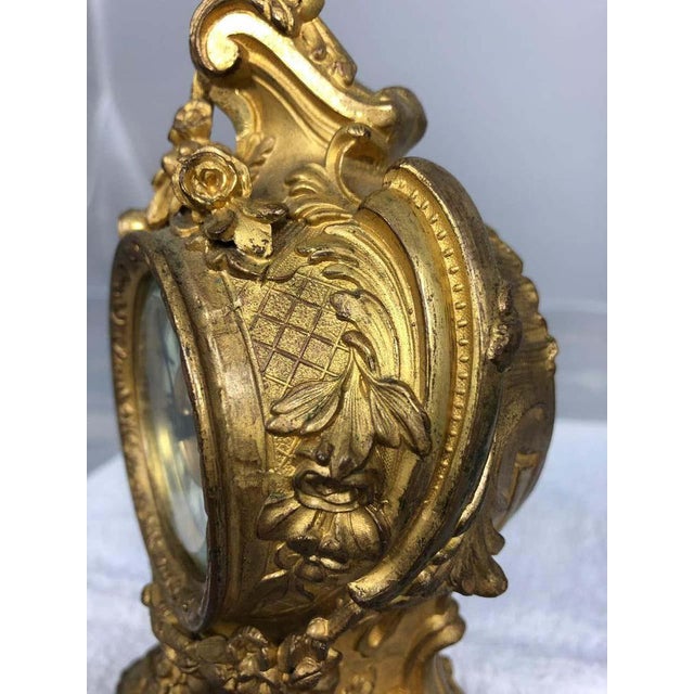 Rococo Louis XVI Style Mantel Clock, Late 19th Century For Sale - Image 3 of 13