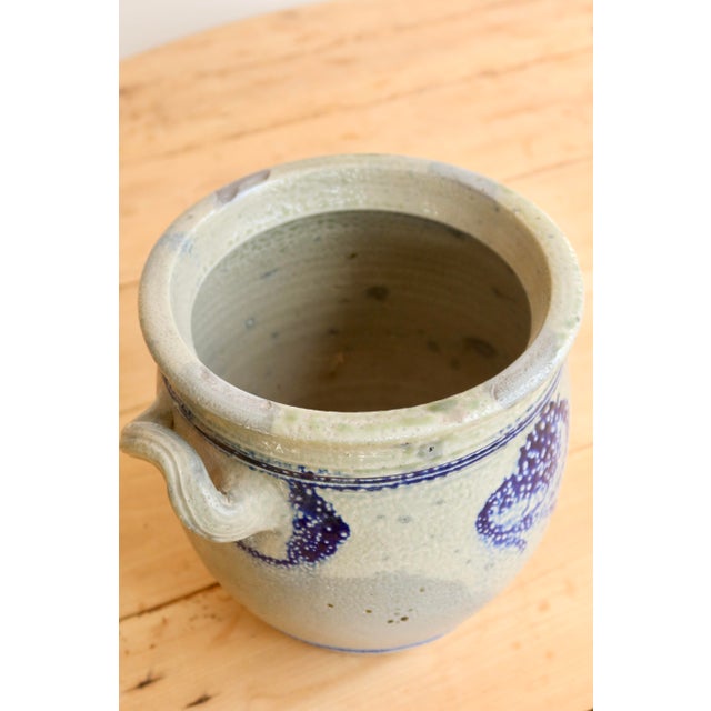 Blue Antique Alsatian Ceramic Jar with Blue Decoration, 1930s For Sale - Image 8 of 9