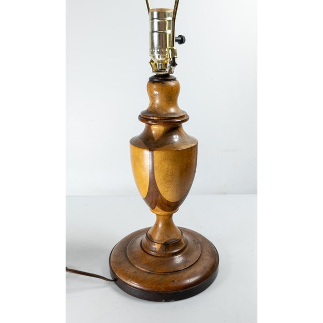 Late 19th Century 19th Century American Folk Art Turned Parquetry Wood Table Lamp For Sale - Image 5 of 10