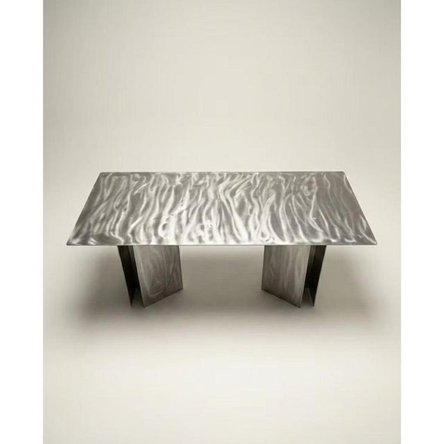 Fold Rectangular Table in Stainless Steel by Metalmorphosis Studio For Sale - Image 4 of 8