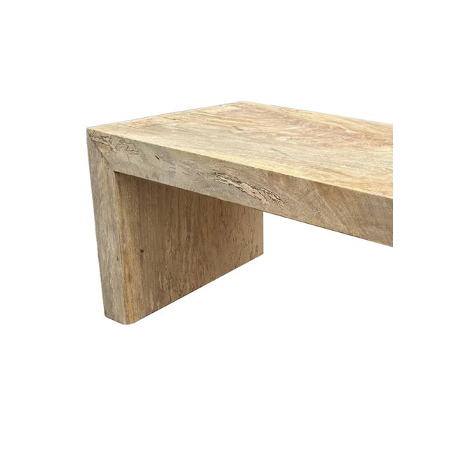Sculptural Mango Wood Bench, Modern Organic, Stunning Wood Textures For Sale - Image 4 of 7