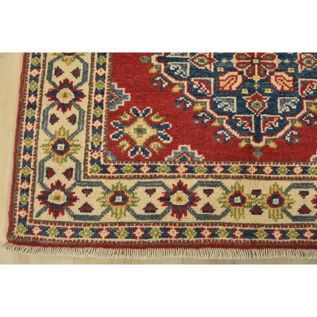 Kazak Runner 2’9” X 9’7” Red Wool Tribal Hand-Knotted Oriental Rug For Sale - Image 10 of 13