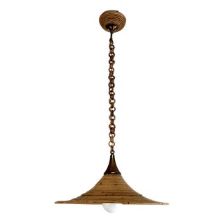 Wicker Chandelier in the style of Vivai del Sud, Italy, 1970s For Sale