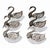 A great pair of vintage swan shaped salt cellars, popular in Germany in midcentury. Made of crystal glass and silver...