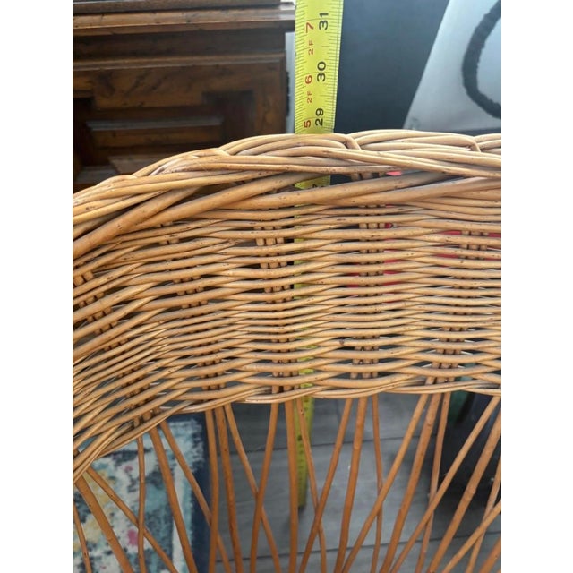 1970s Sculptural Wicker Barrel Chairs - Pair Vintage For Sale In Los Angeles - Image 6 of 12
