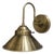Solid Brass Industrial Wall Sconce, Antique Brass Dome Shade, Farmhouse Bedroom Lighting For Sale