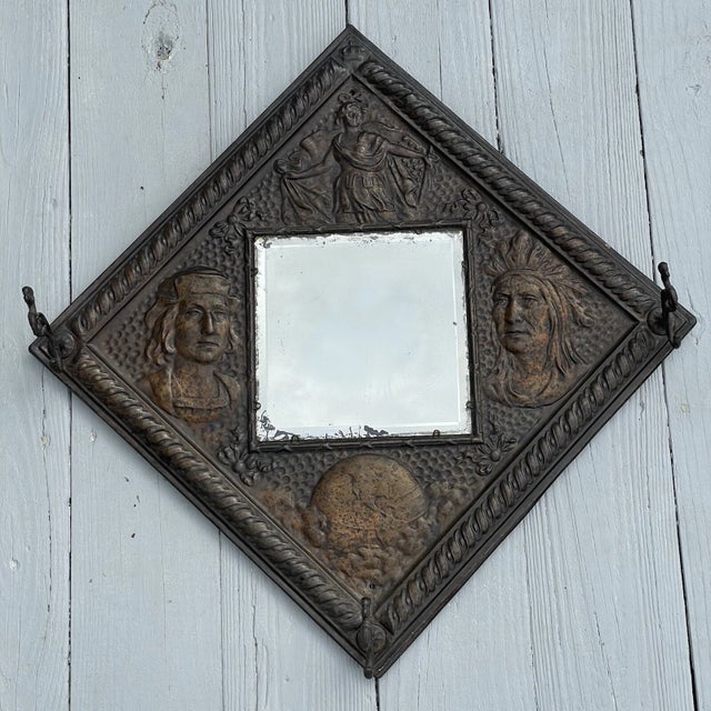 Rare Antique 19th C. Victorian Novelty Advertise Metal Mirror Regent MFG Chicago For Sale - Image 18 of 18