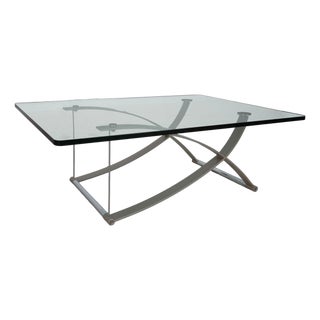 Model 1150 Coffee Table in Glass and Metal from Rolf Benz For Sale