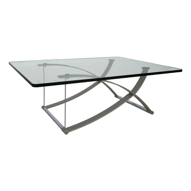 Model 1150 Coffee Table in Glass and Metal from Rolf Benz For Sale