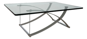 Model 1150 Coffee Table in Glass and Metal from Rolf Benz
