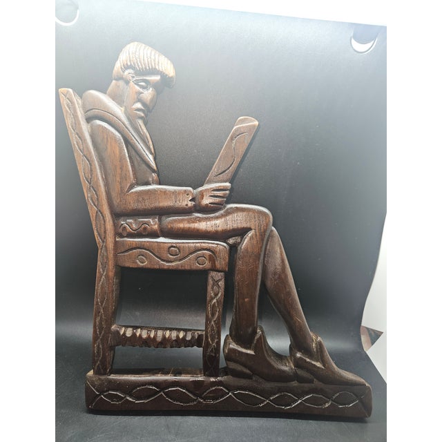 Mid-Century Modern Vintage MCM Carlos Valente Wood Don Quixote Wall Art For Sale - Image 3 of 4