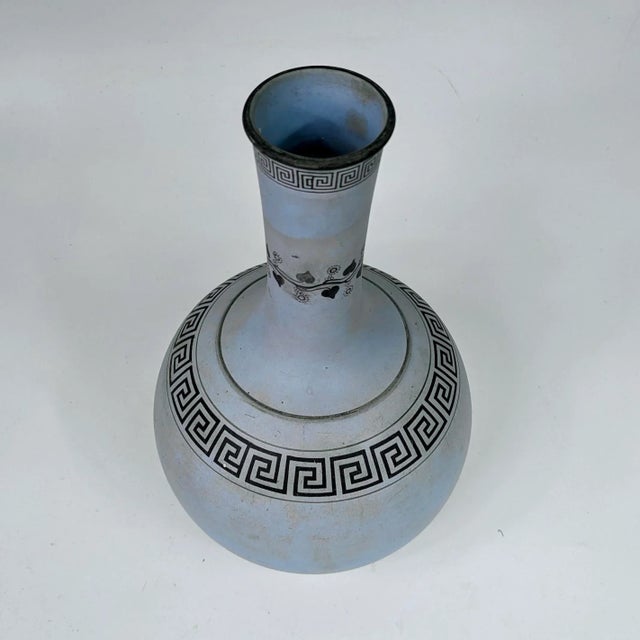 A beautiful pale blue color with a patterned motif