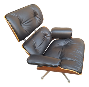 Lounge Chair in Black Leather by Charles & Ray Eames for ICF De Padova, 1960s