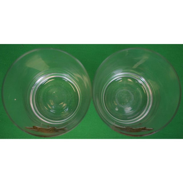 Traditional Mid 20th Century Cyril Gorainoff Hand Painted Fox Mask W/ Riding Crop Double Old Fashioned Cocktail Glasses - a Pair For Sale - Image 3 of 3