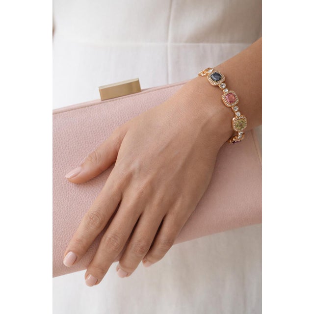 Gemstone Bochic “Capri” Vintage Ruby, Multi Sapphire & Diamond Set 18K Gold & Silver For Sale - Image 7 of 16