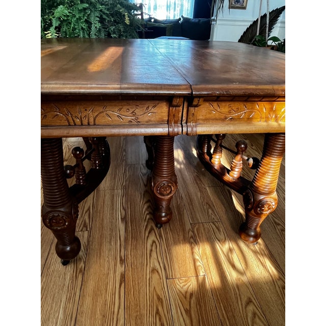 Wood Antique Quartersawn Oak Dining Table For Sale - Image 7 of 9