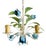 French Blue Tole Tulip 5-Light Chandelier, 1960s For Sale