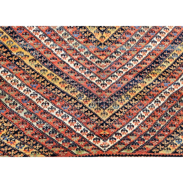 Antique Persian Senneh Area Rug, Hand-Knotted Wool, Hashtrang Allover Paisley Pattern, Red, Navy & Multicolor, 4x6 For Sale - Image 10 of 13