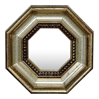 Mini Vintage Hexagonal Italian Molding Mirror For Sale