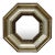 Mini Vintage Hexagonal Italian Molding Mirror For Sale