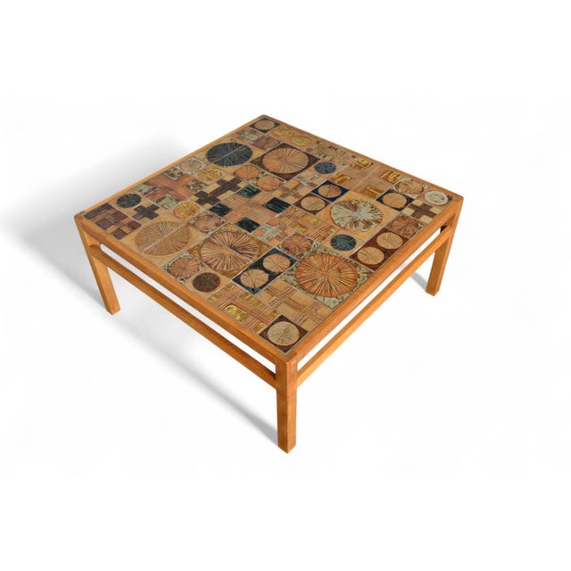 Square Art Tile Coffee Table in Oak by Tue Poulsen For Sale - Image 9 of 12
