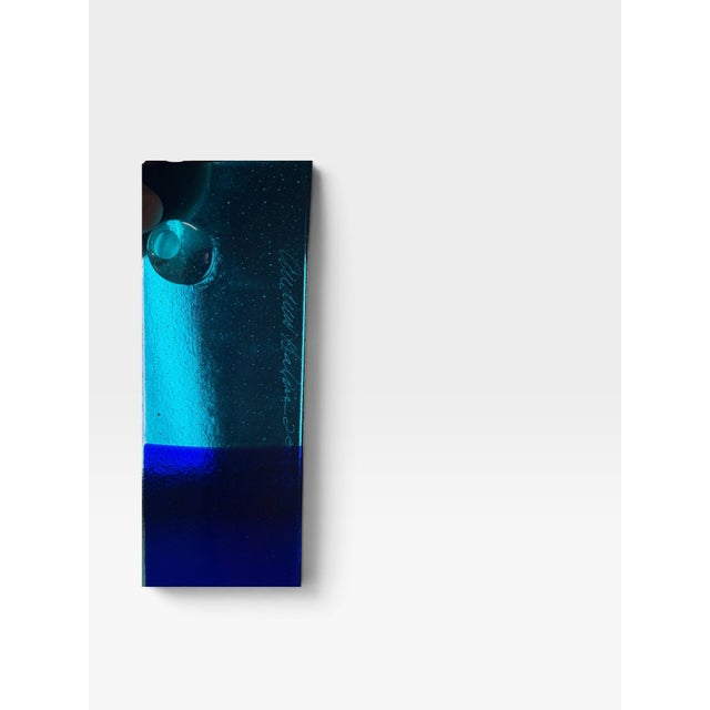 Glass Signed Outi Turpeinen for Nuutajärvi Finnish Fused Art Glass Platter For Sale - Image 7 of 8