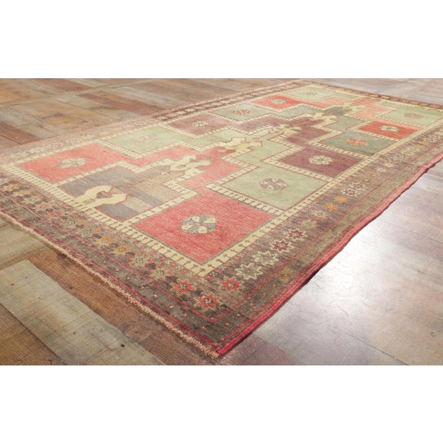 Textile Vintage Turkish Prayer Rug - 04’02 X 07’10 For Sale - Image 7 of 9