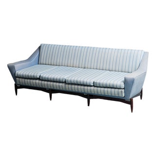 4 -Seater Sofa in Fabric and Wood, 60s, 1960s For Sale