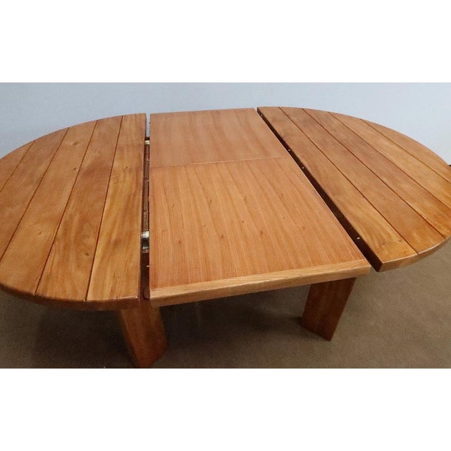 Wood Table with Integrated Extension attributed to Maison Regain, 1980s For Sale - Image 14 of 18