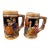 1990s Set of 2 Vintage German Beer Steins - Hand-Painted Ceramic Mugs -Rustic Folk Art For Sale