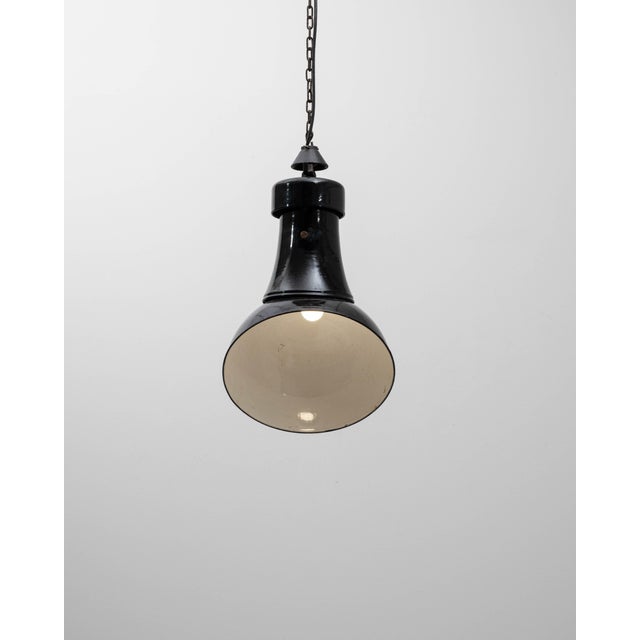 Early 20th Century 1930s Czech Metal Industrial Angular Pendant Lamp For Sale - Image 5 of 18