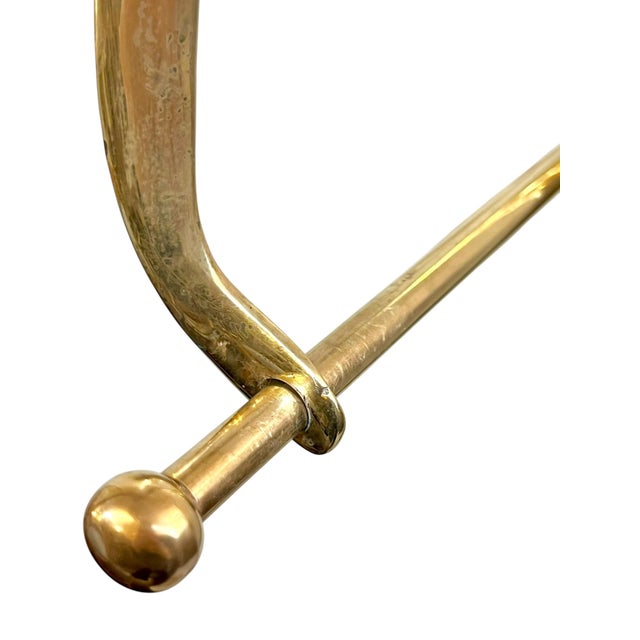 Mid 20th Century Brass Adjustable Valet Coat Rack With Paw Feet For Sale - Image 11 of 17