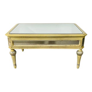 French Louis XVI Style Mirrored Coffee Table For Sale