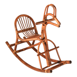 Franco Albini Style Bamboo Rocking Horse