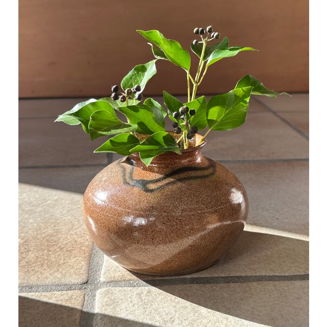 Modernist Studio Ceramic Art Low Vase from Helma Klett, Germany, 1940s For Sale - Image 12 of 14