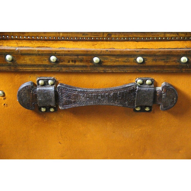 Antique Cabin Trunk in Orange Canvas from Louis Vuitton, 1900s For Sale - Image 11 of 18