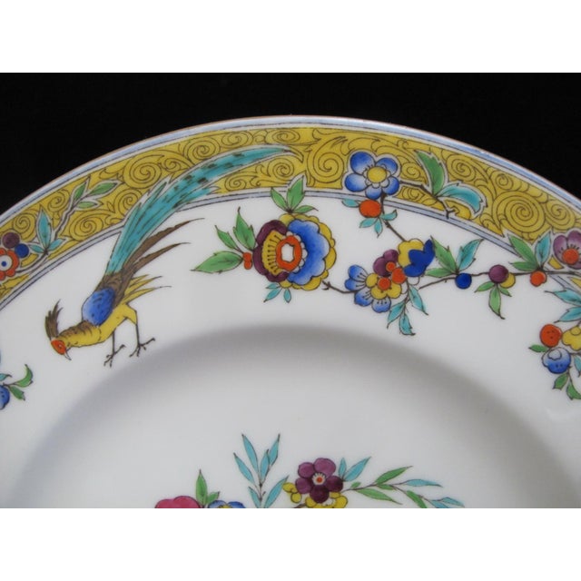 Minton Minton China Exotic Bird of Paradise & Flower Sinclair 10 1/4" Dinner Plate Set For Sale - Image 4 of 9