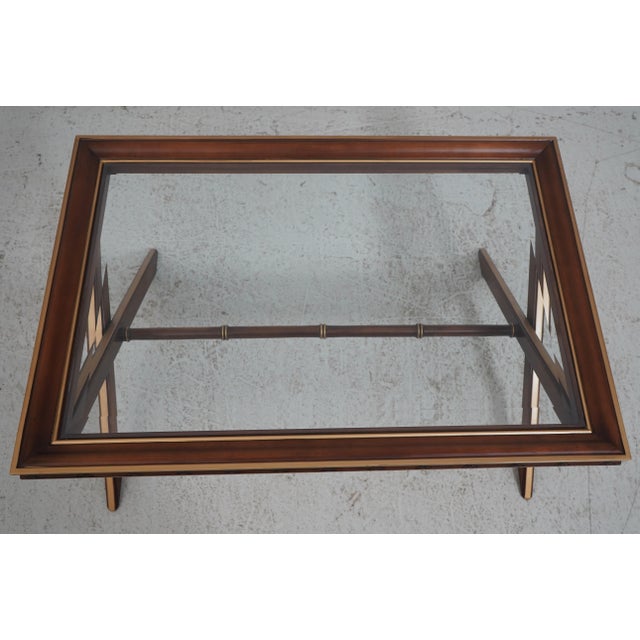 Traditional Ej Victor Glass Top Regency Style Coffee Table For Sale - Image 3 of 15