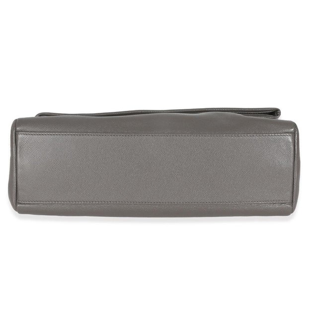 2010s Grey Grained Calfskin Medium West Hollywood Monogram Fold Over Bag For Sale - Image 5 of 9