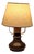 Vintage Table Lamp with Brown Spruce Wood Base, 1980s For Sale