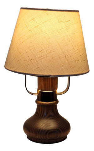 Vintage Table Lamp with Brown Spruce Wood Base, 1980s