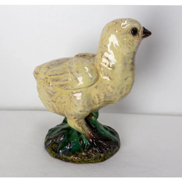 Chick Statuette in Terracotta and Faience by J. Filmont, 1900s For Sale - Image 4 of 9