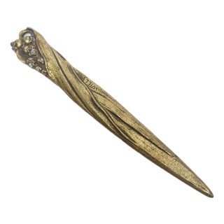 Art Nouveau Style Figurative Letters Knife, 1900s For Sale
