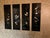 Mid-Century Modern Set of 4 Vintage Mid-Century Asian Oriental Inlaid Black Lacquer Wall Art Plaque Panels For Sale - Image 3 of 4