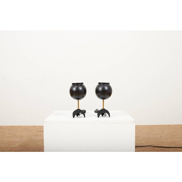 Table Lamps with Black Cast Aluminum Base, Set of 2 For Sale - Image 10 of 13