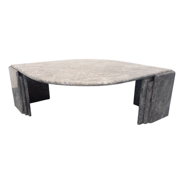 Vintage Grey Marble Coffee Table, 1970s For Sale