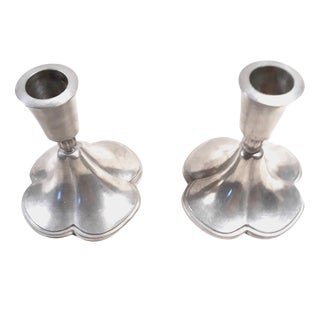 Candleholders in Pewter by Just Andersen, Set of 2 For Sale